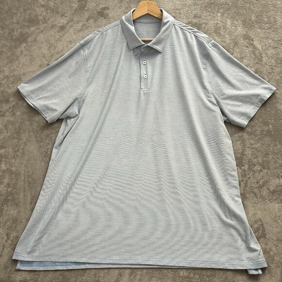 Southern Tide Shirt Mens XXL Driver Performance Polo Short Sleeve Blue Golf - Picture 1 of 11